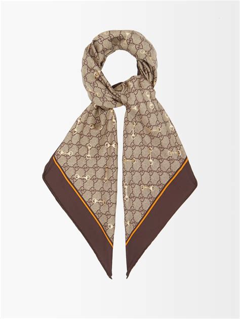 foulard femme gucci|GG jacquard silk scarf in multicoloured .